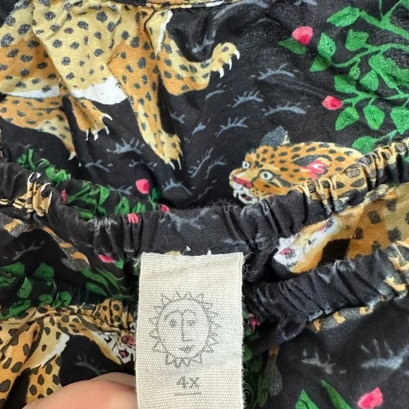 Printfresh Pajamas Cami Nightgown Black Tiger Bagheera Print 4X Spaghetti Strap - Picture 3 of 5